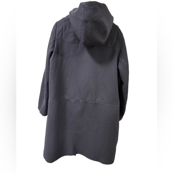 COS Darkest Navy Blue Hooded Wool Duffle Coat Size 12 - Picture 6 of 16